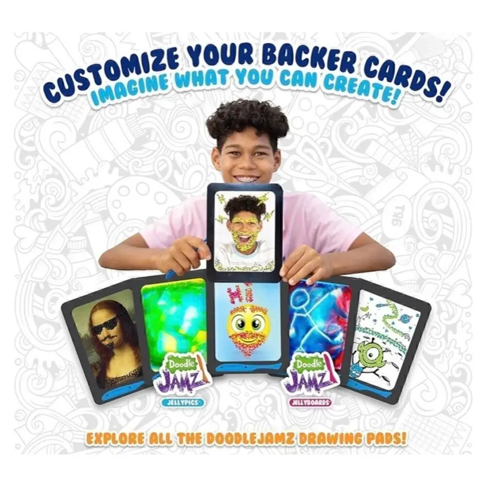 DoodleJamz JellyPics Sensory Drawing Pads Filled‎ w/Non-Toxic Squishy Beads& Gel